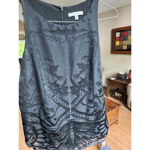 CAbi Tank Top Jubilee Burnout‎ Overlay Shell Blouse Women’s Size Small - Picture 1 of 7